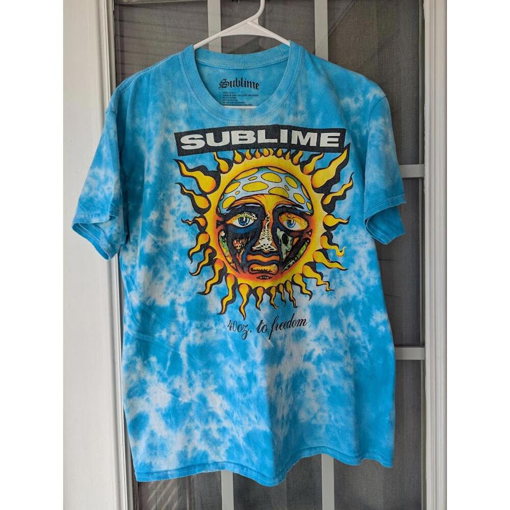 Sublime Blue Cloud Tie-Dye Graphic T-Shirt L 40 oz to Freedom Sun mushroom band - Picture 2 of 8